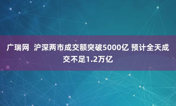 广瑞网  沪深两市成交额突破5000亿 预计全天成交不足1.2万亿